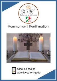 Prospekt für Kommunions und Konfirmationsfeiern K.W. Catering & Events Dortmund